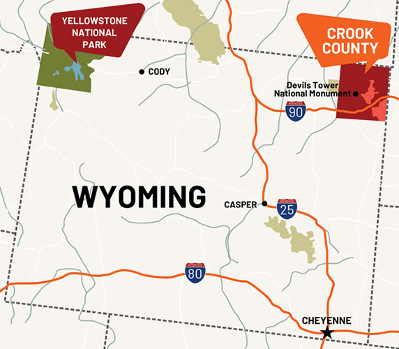 Crook County, Wyoming Map