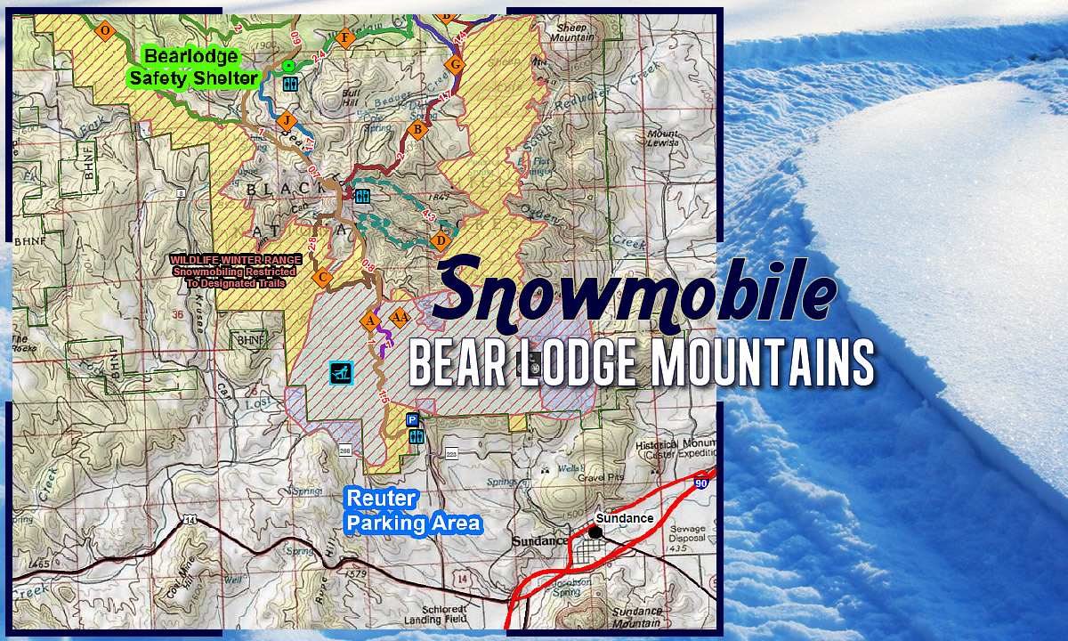 Snowmobile the Bear Lodge Mountains