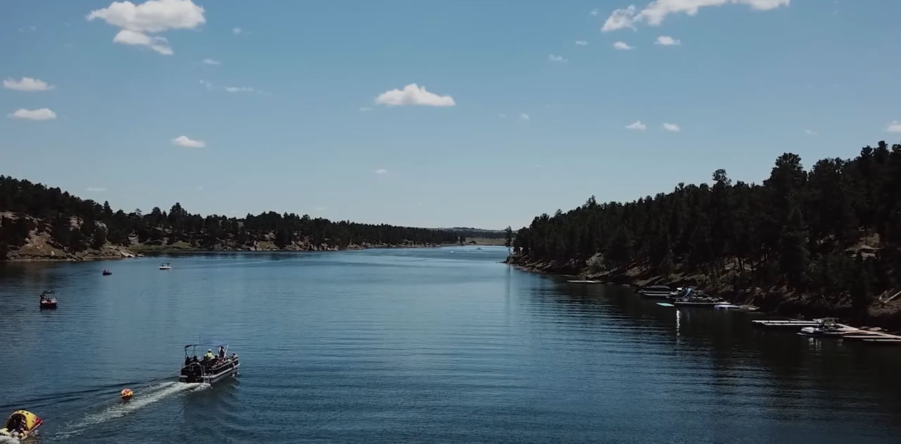 Boating in Keyhole State Park, Wyoming